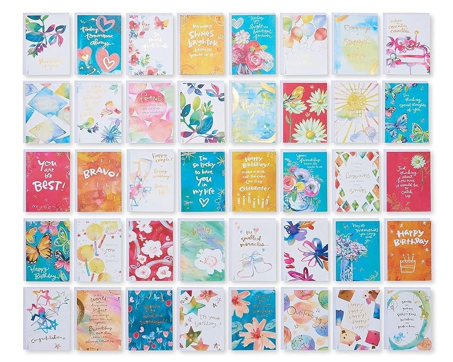 Lot of 30 RANDOM Greeting Cards + 30 Envelopes, Varied Holidays Brands Occasions