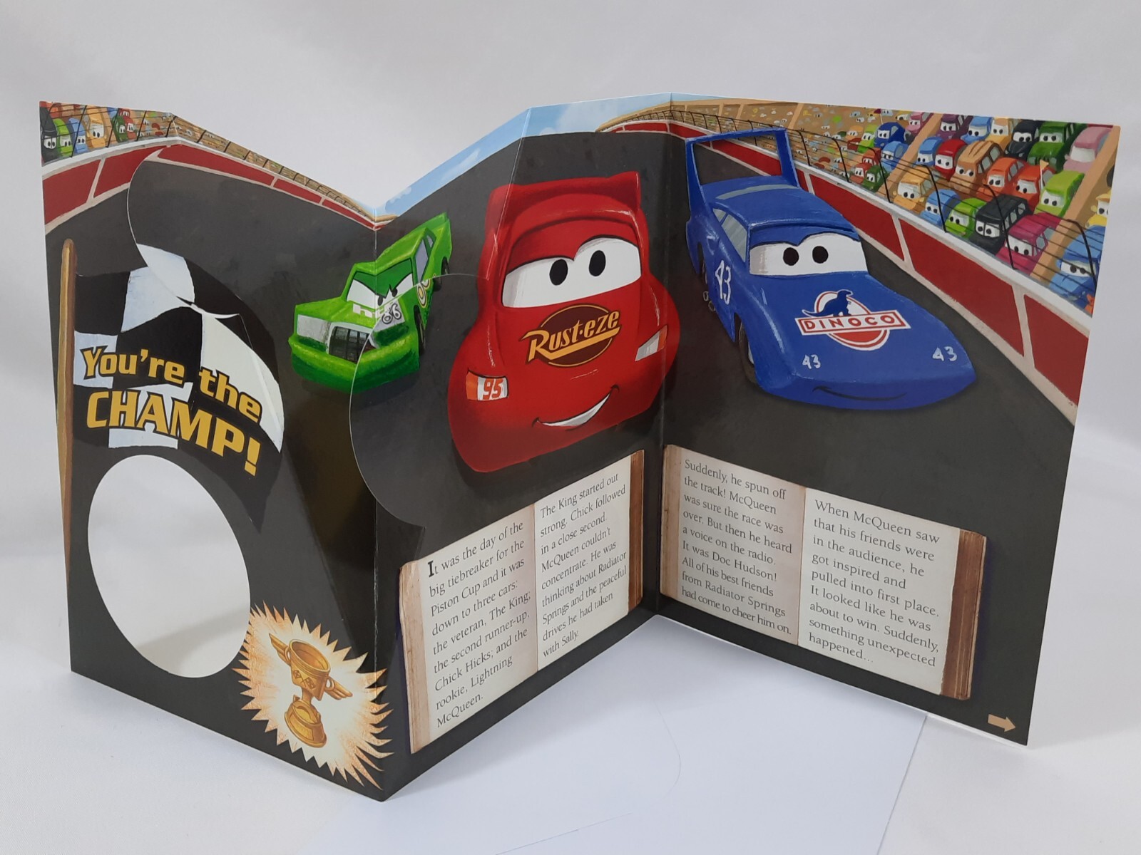Disney Cars Lightning McQueen Birthday Card Fold Out Storybook 2007