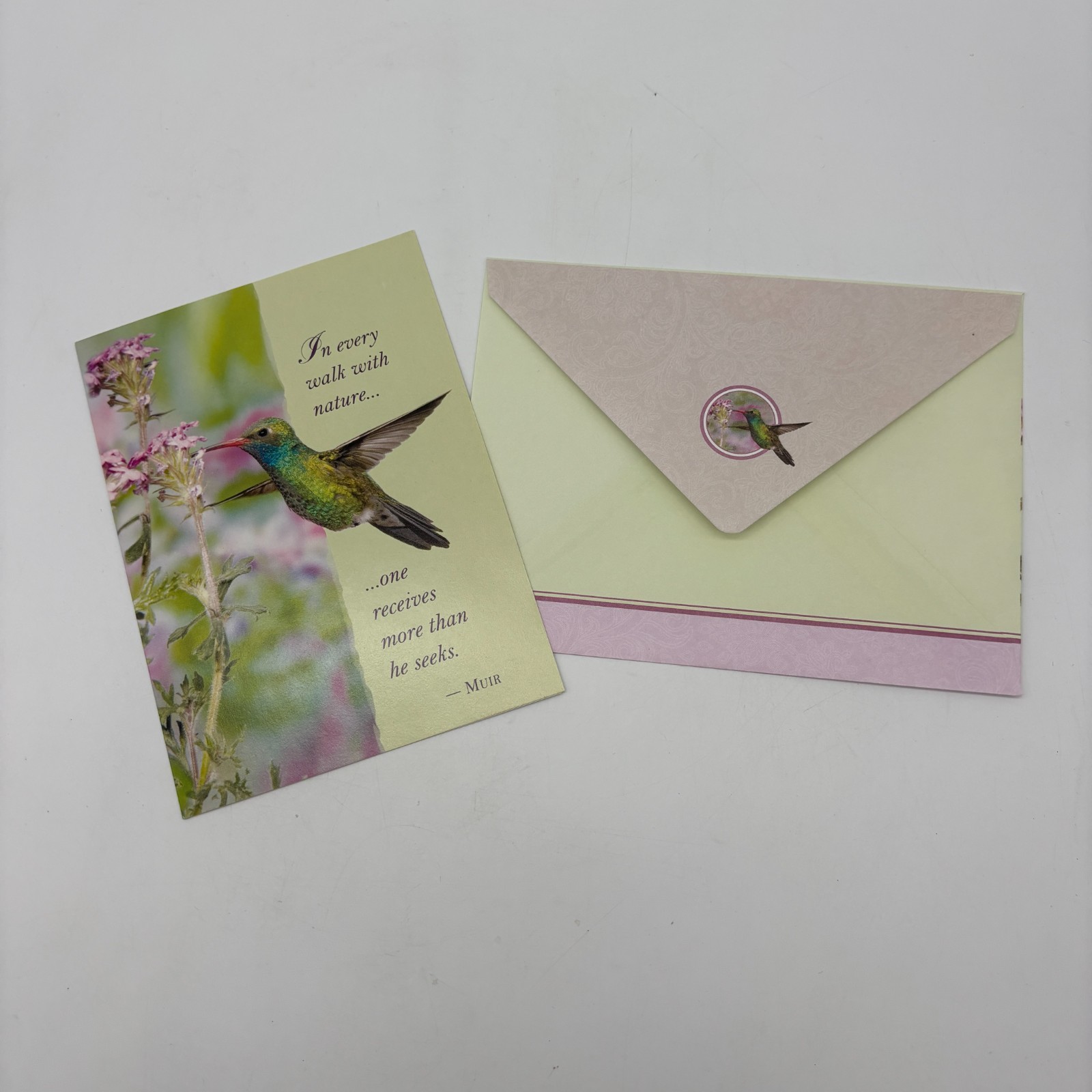 Hummingbird Notecard with John Muir Quote National Wildlife Federation