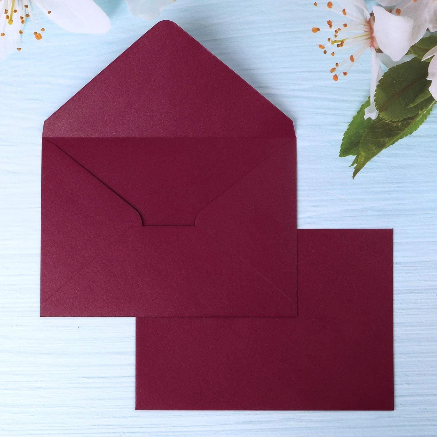 50 PCS/Pack A7 Envelopes 5.25 x 7.5” Shiny Burgundy Envelopes 5×7 envelopes …
