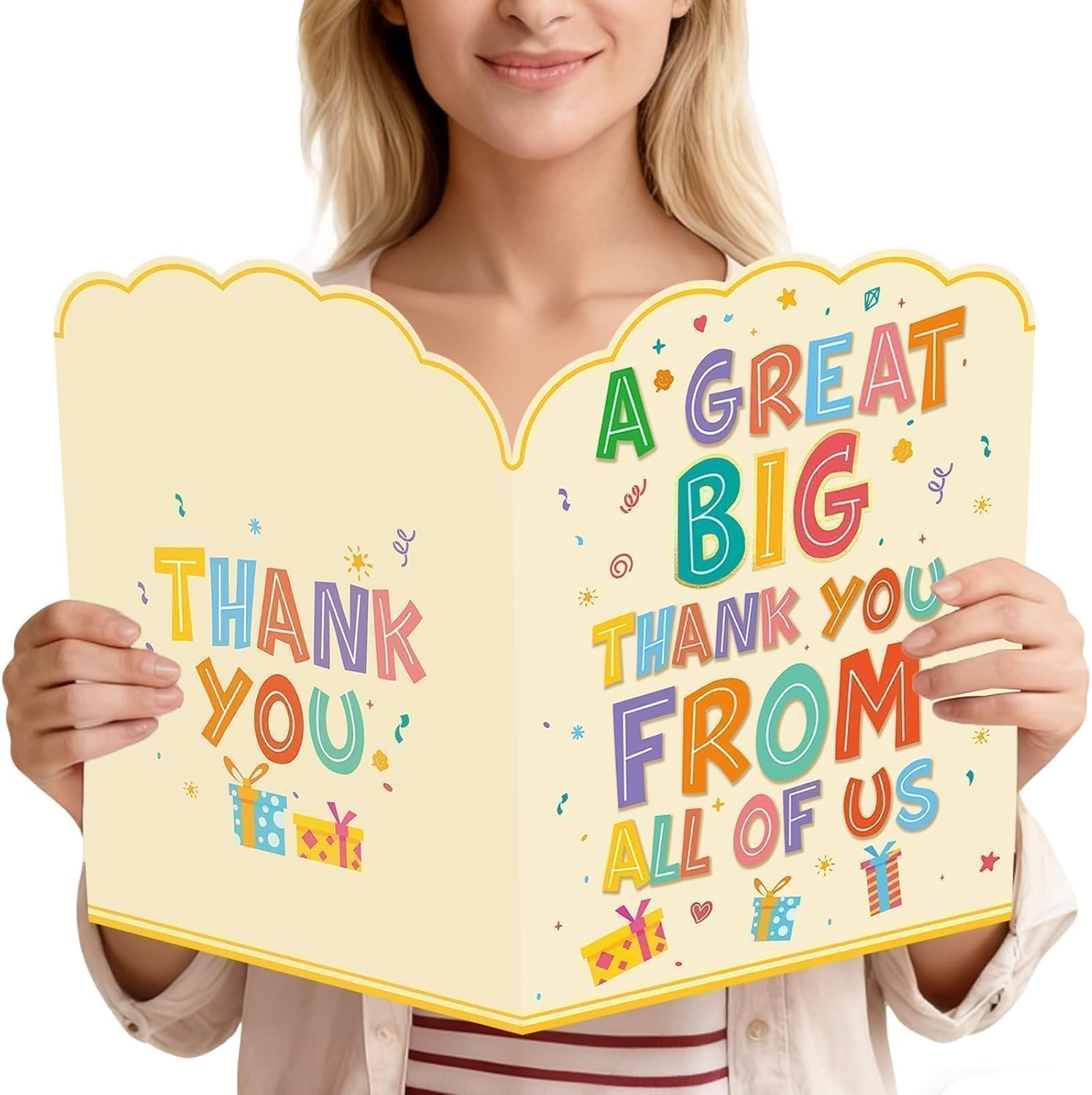 Large Thank You Cards 3PCS 14 X 11 Inch Jumbo Colorful Thank You Cards for Teach