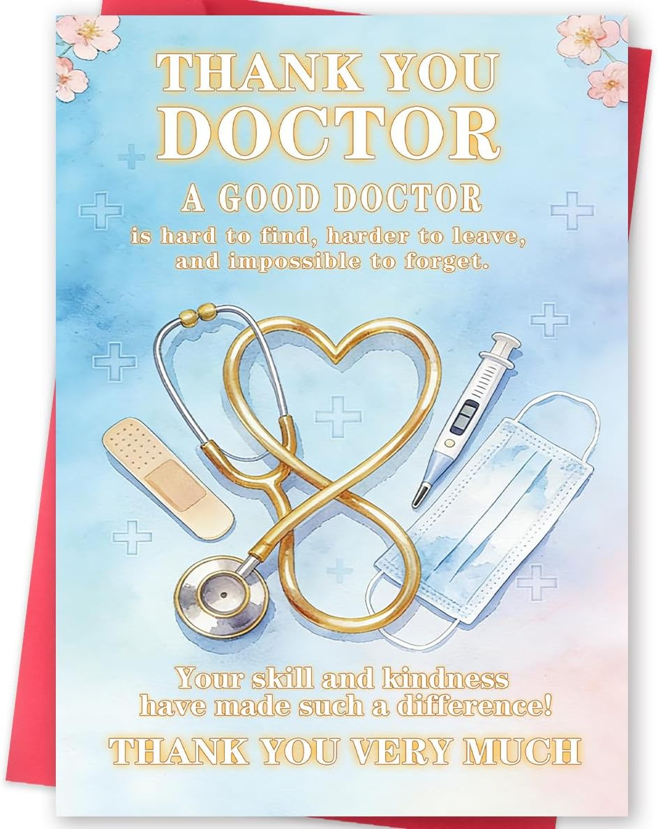 Thank You Doctor Card – Appreciation Card for Doctor or Medical Professional, Gr