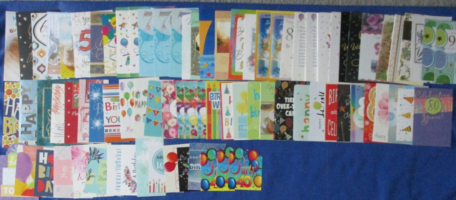 #28 Lot-85 Birthday USED 50-60-70-80-90 Greeting Cards/Covers Craft Ephemera DIY