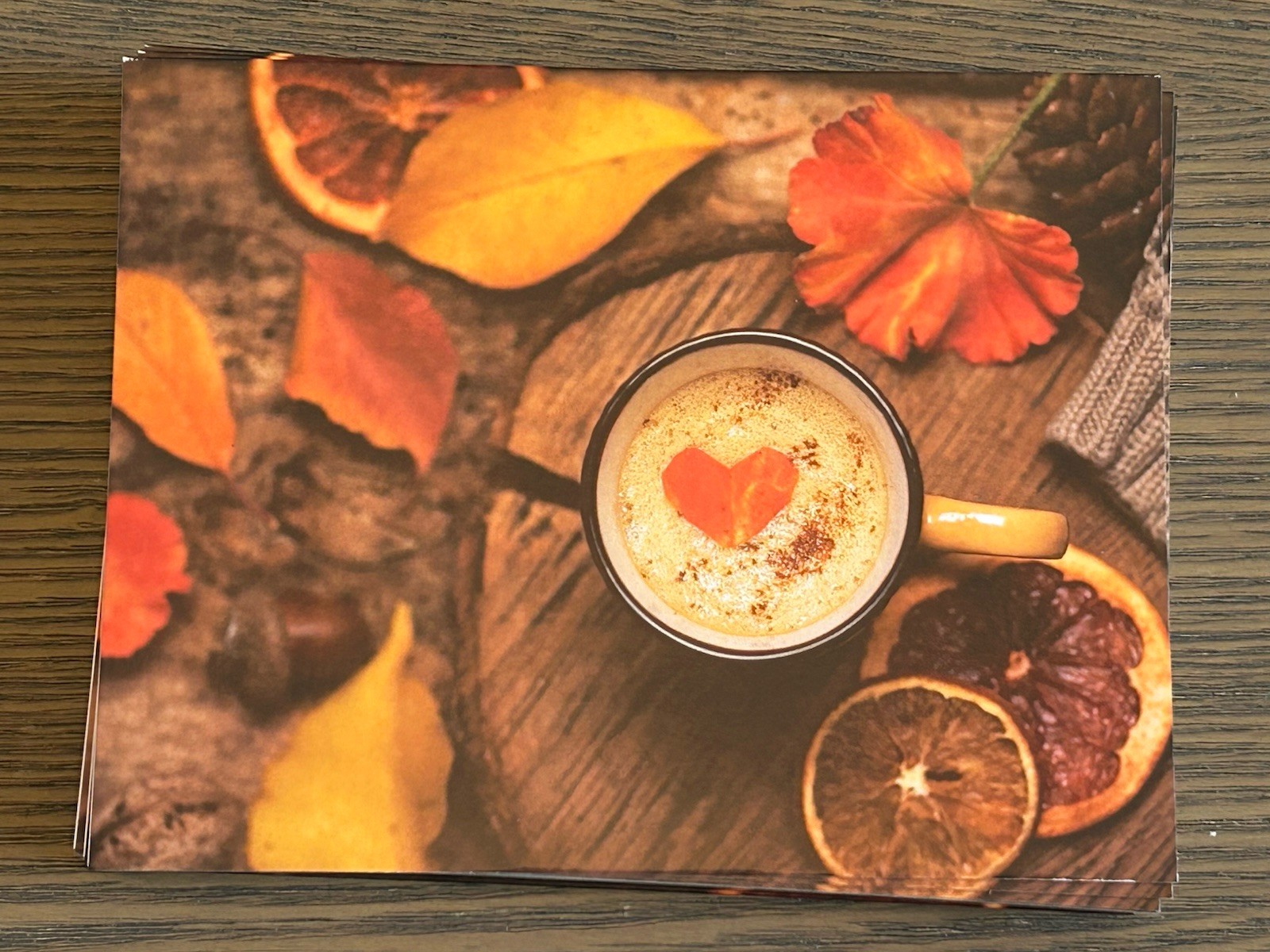 Orange heart Latte autumn 25 Blank Note Cards & Envelopes Buffini & Co
