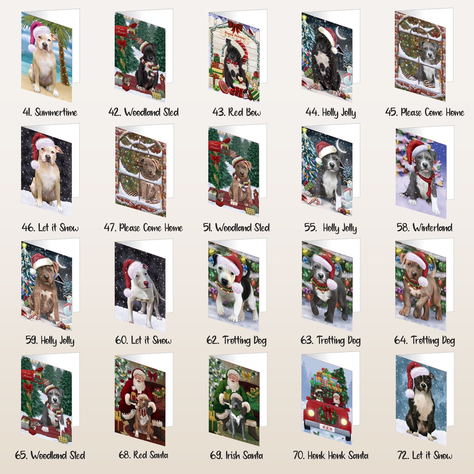 Pit Bull Dog Greeting Cards and Note Cards with Envelopes Christmas NWT