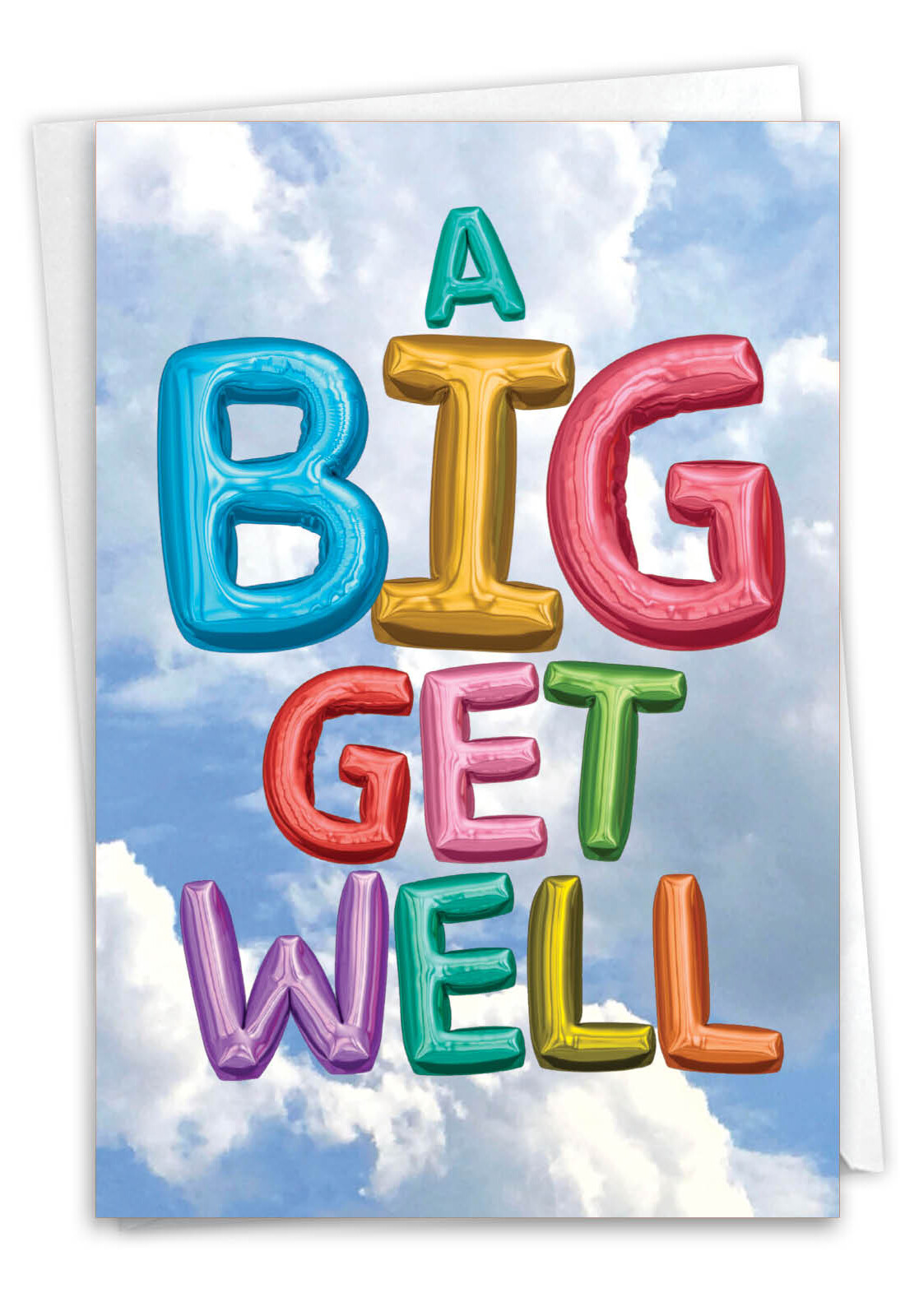 Get Well Greeting Card with 5″ x 7″ w/ Envelope (1 Card) Inflated Messages