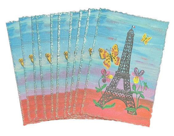 z PARIS EIFFEL Tower Greeting Cards Nathalie Lee 11 Cards And Envelopes