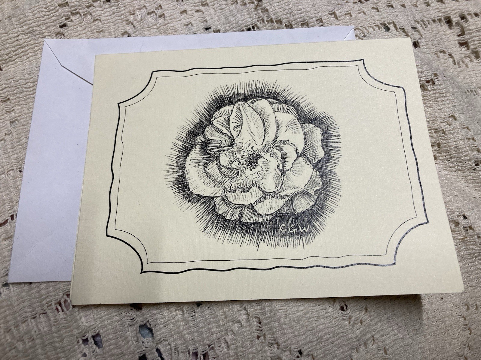 Moss Rose Note Cards Set Of 10