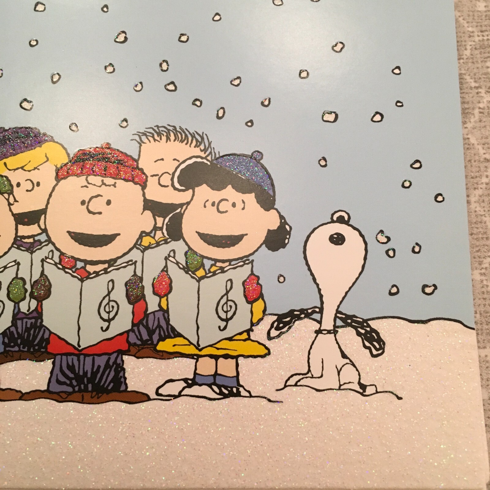 GRAPHIQUE Peanuts Gang Snoopy Caroling Christmas 7 Blank Cards & Envelopes New