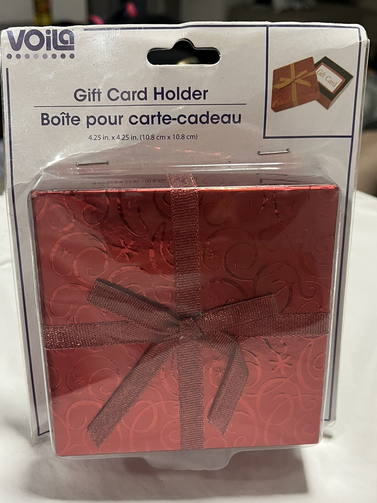 Voila Red Gift Card Holder 4.25in x 4.25in