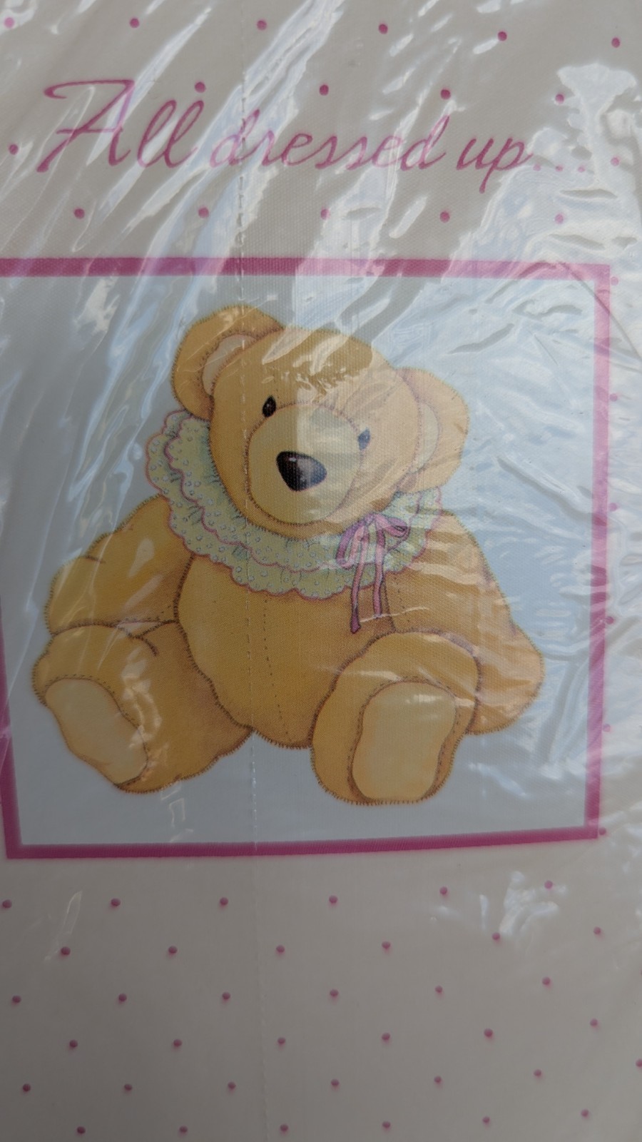 Vintage NOS “Missing You” All Dressed Up Teddy Bear Greeting Card Polka Dot