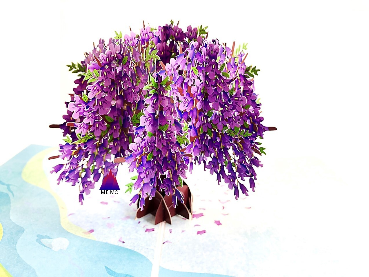 3D Pop Up Greeting Card Jacaranda Flower Floral Birthday Thank You Valentine Mom