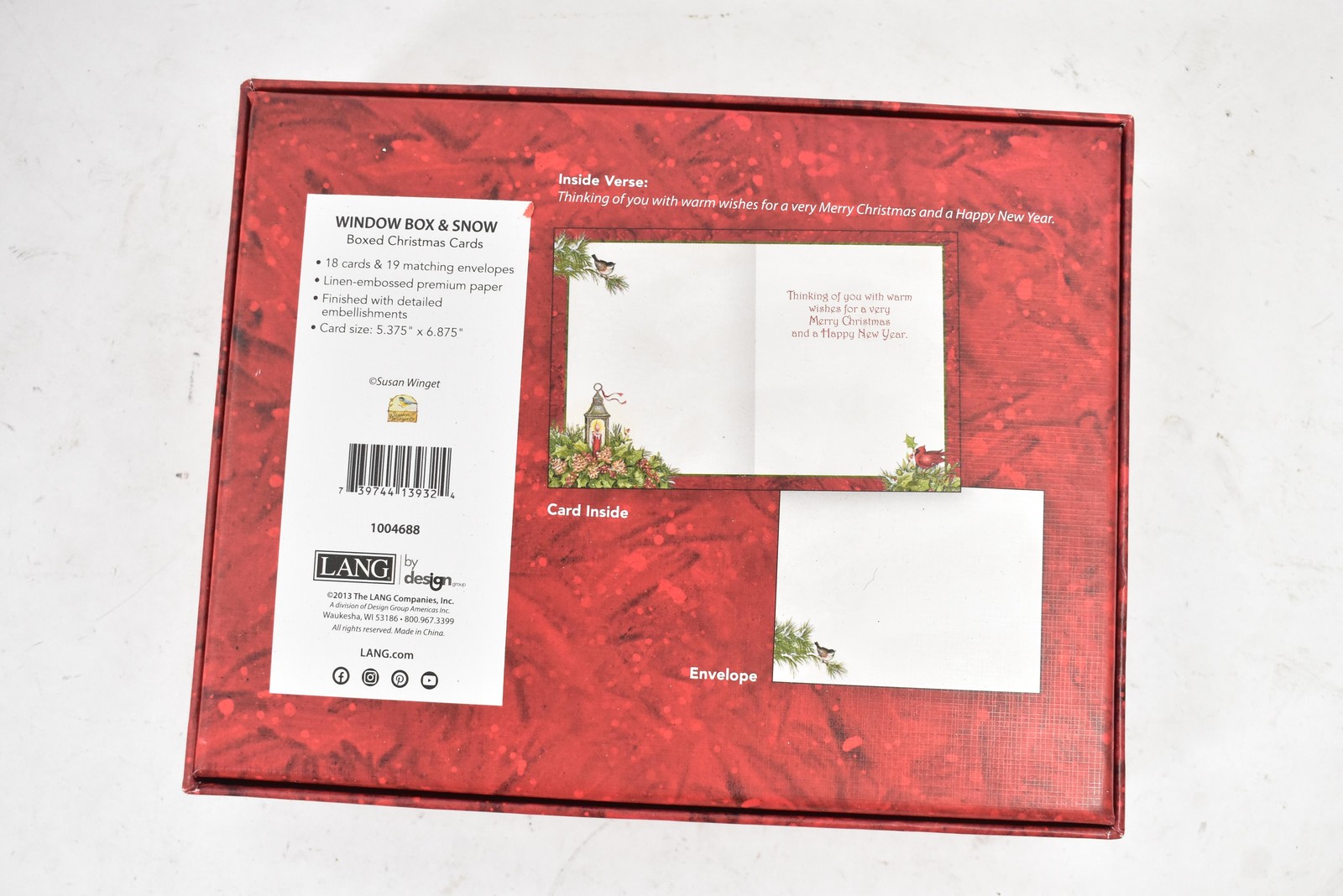 Lang Window Box Snow Christmas Greeting Cards Boxed Set 18ct Multicolor 1004688