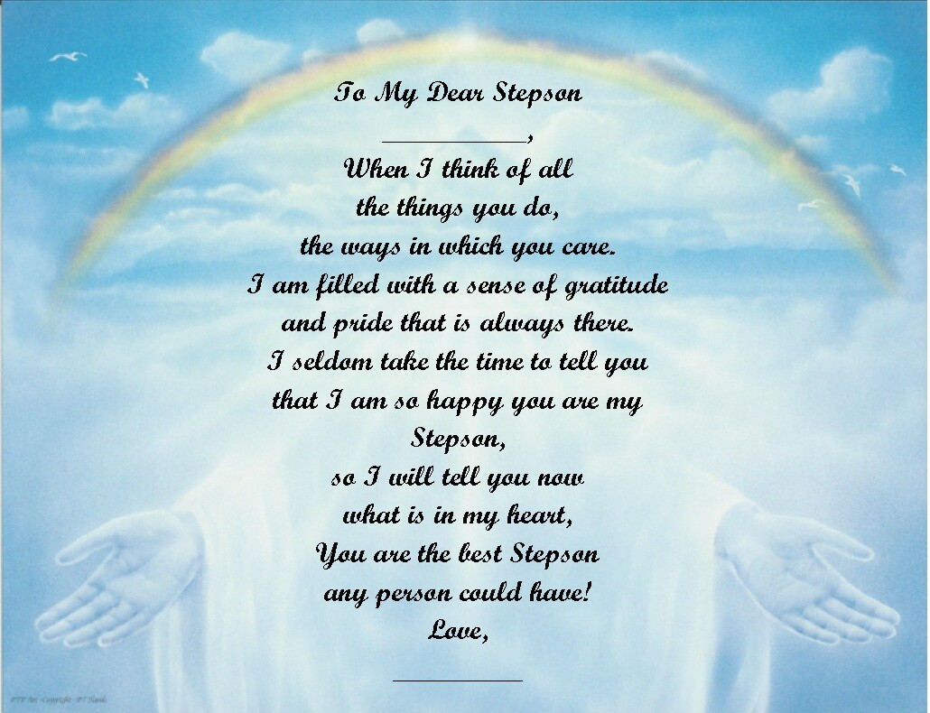 Personalized Poem Gift for that Special Stepson (See all styles)
