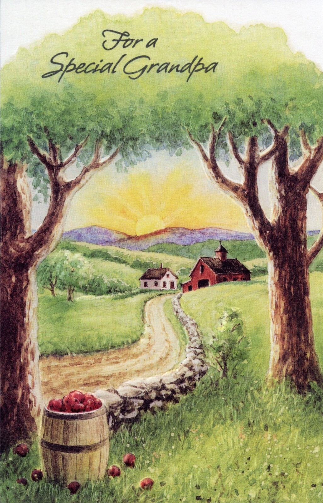 Special FATHER’S DAY Card FOR GRANDPA, Apple Farm Road by Gallant Greetings +✉