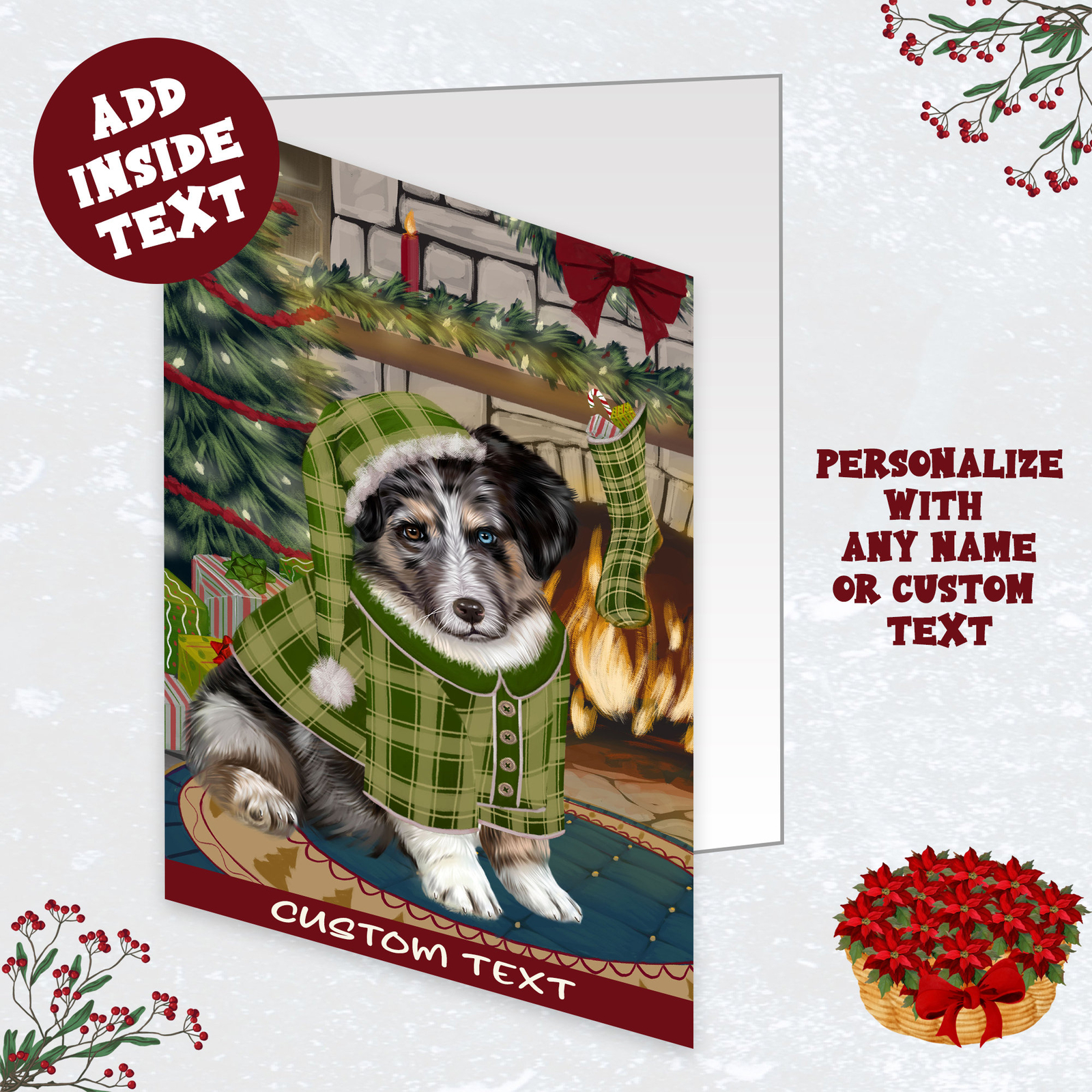 Australian Shepherd Dog Greeting Cards and Note Cards w. Envelopes Christmas NWT