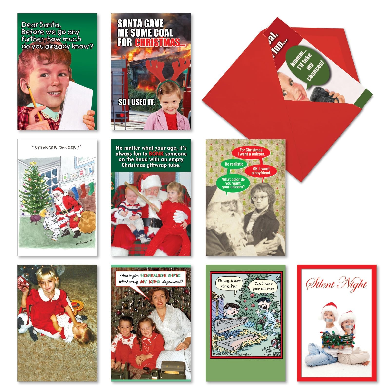 10 Assorted Box Set Christmas Greeting Cards w/ 5 x 7 Inch Envelopes For Men …