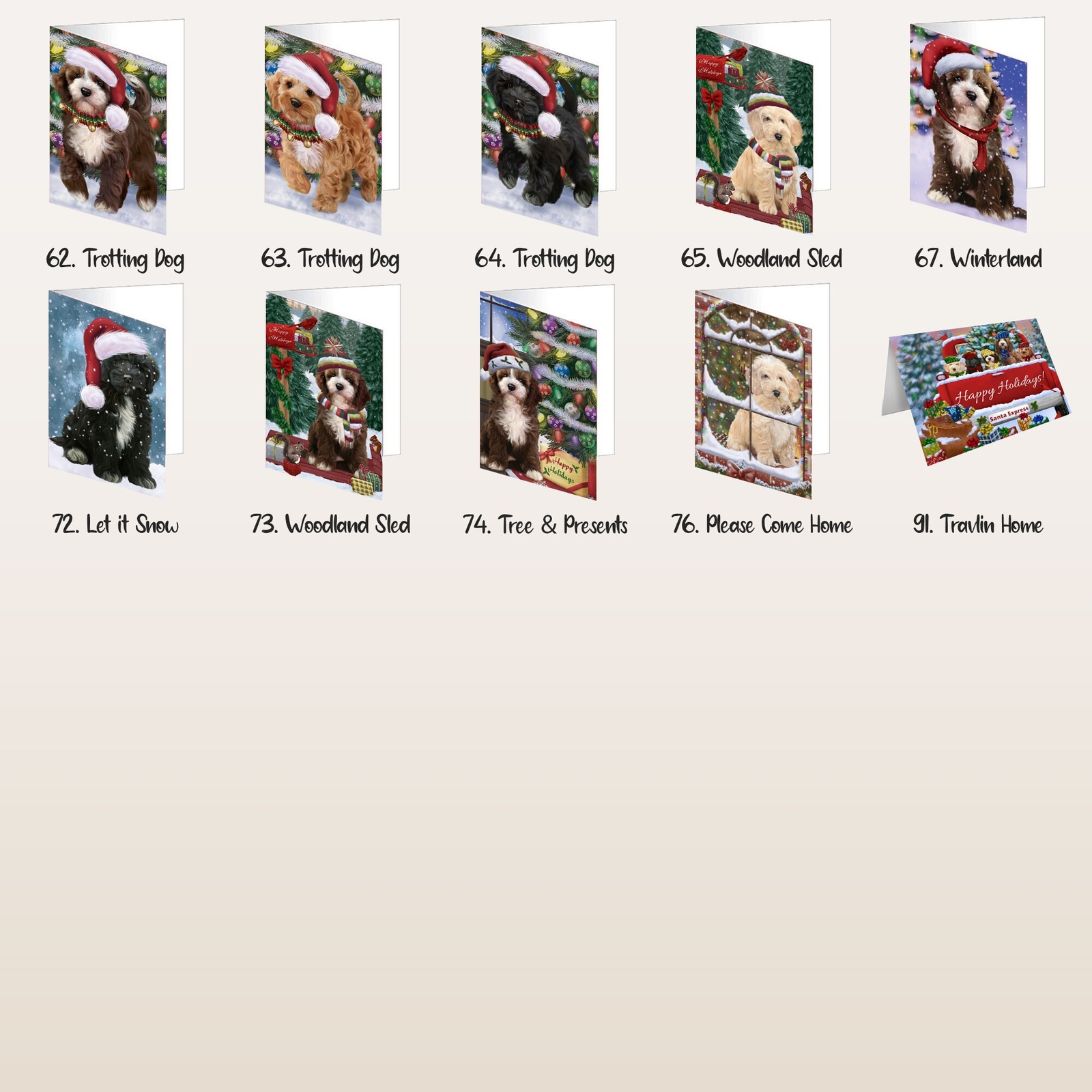 Cockapoo Dog Greeting Cards and Note Cards with Envelopes Christmas NWT