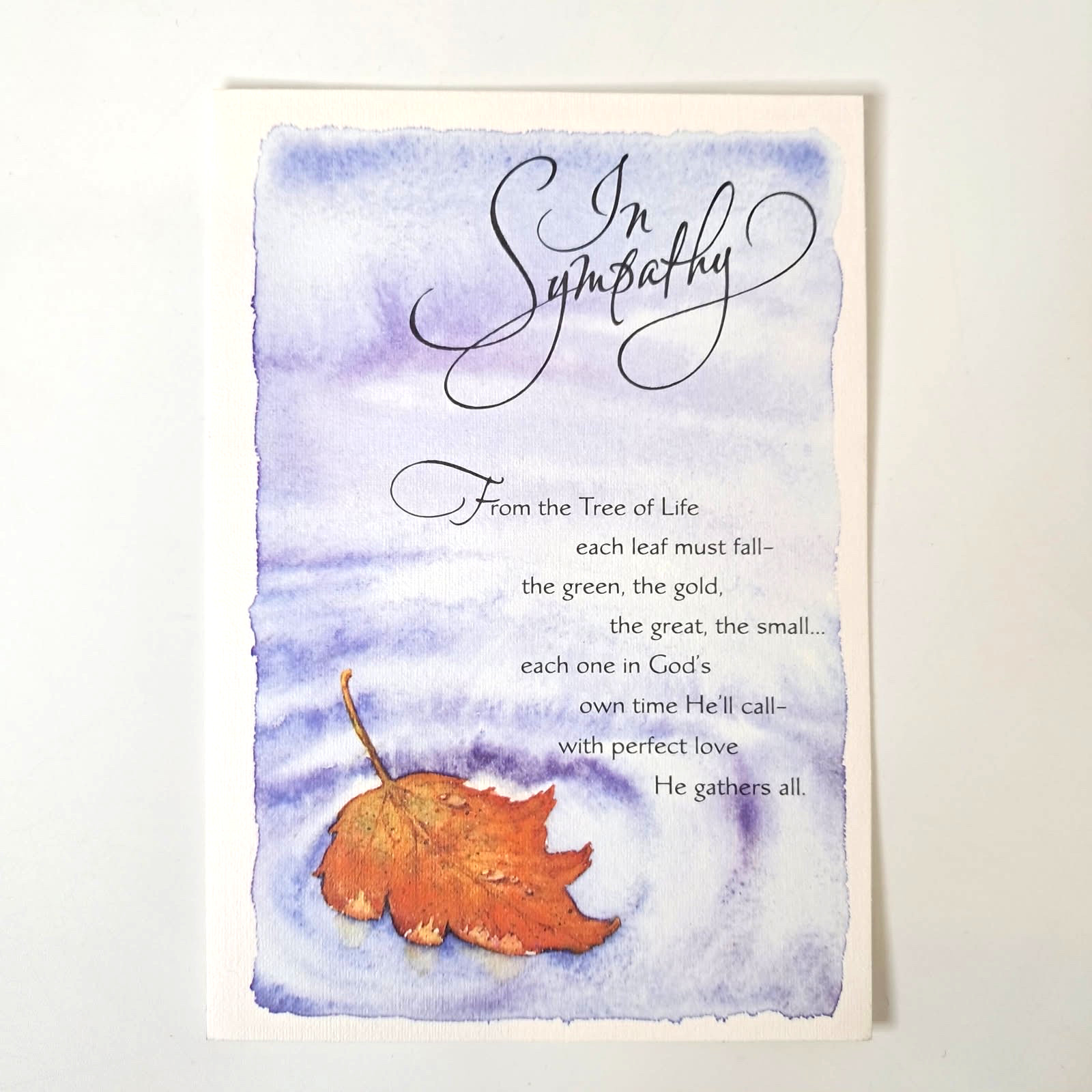 Hallmark Crown Sympathy Condolence Folded Card White Envelope Blue Gold 7.2 In H