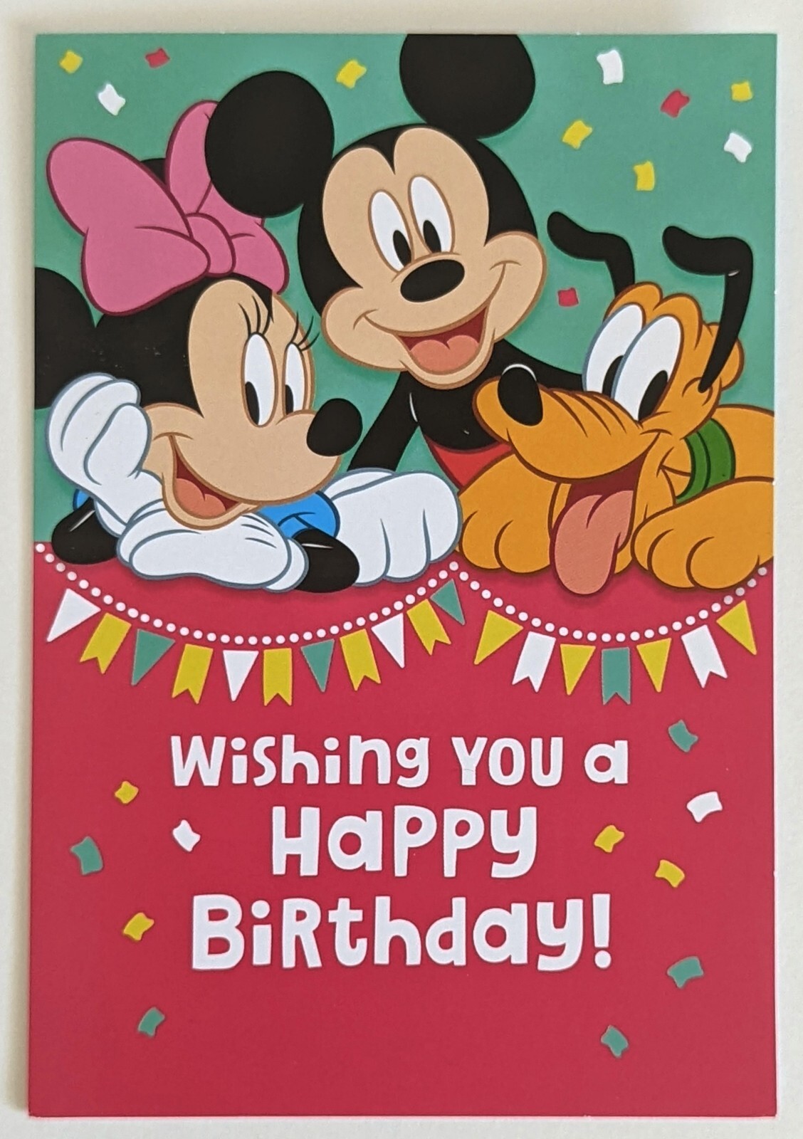Happy Birthday Greeting Card. Minnie & Mickey Mouse (+ Envelope 5×7″)/ Kid