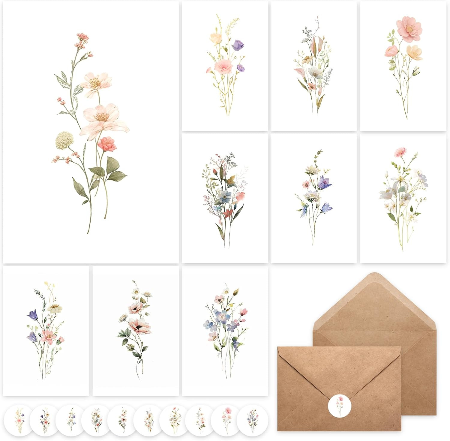 XXINMOH 100 PACK Blank Cards with Envelopes, Blank Greeting Cards 4X6, Beautiful