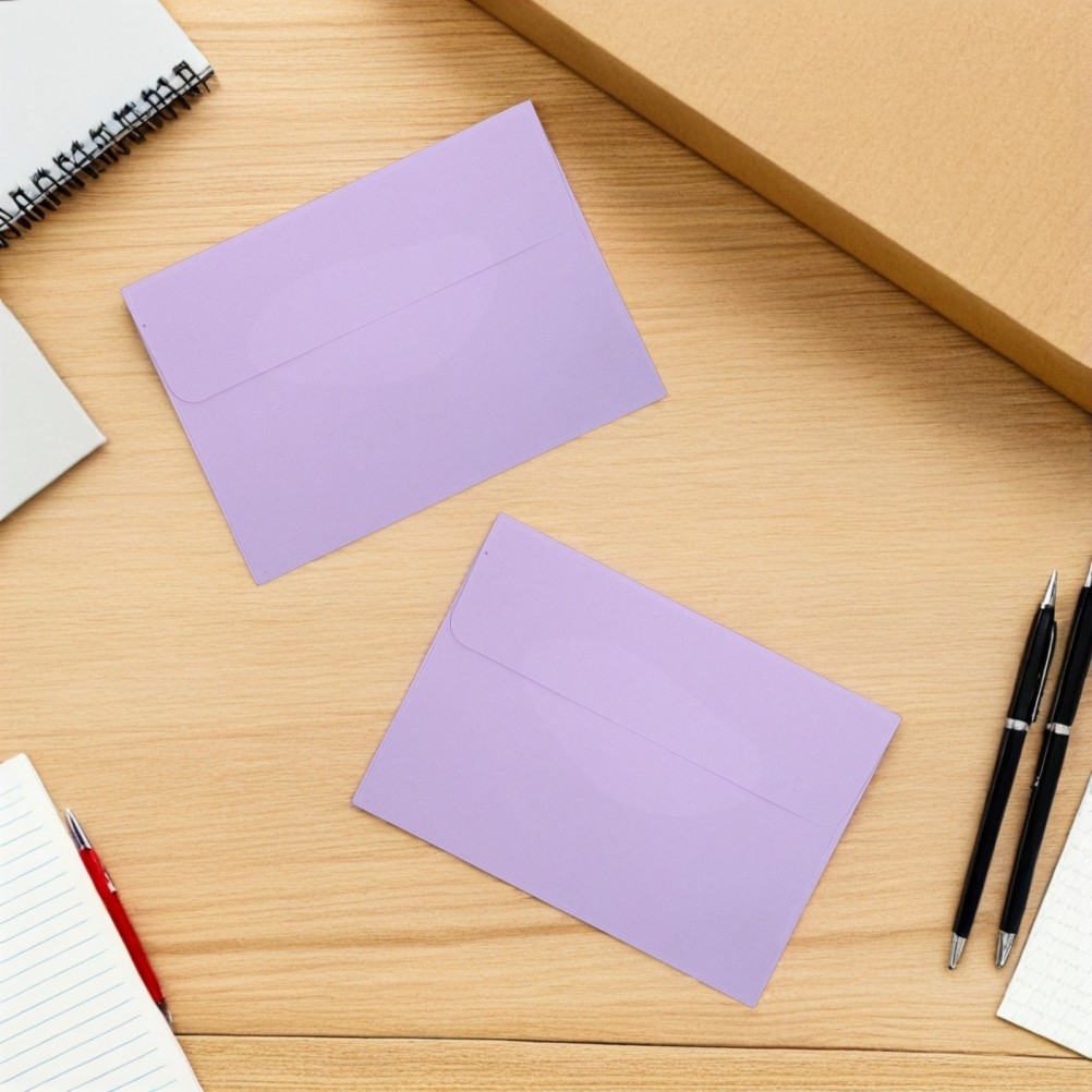 80Pcs Reusable Paper Invitation Envelopes Lavender for Holiday and Party Use