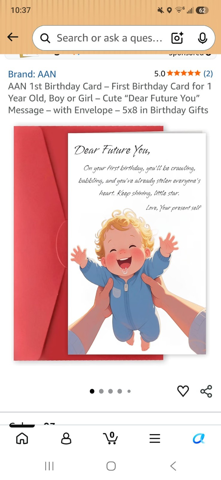 “Dear Future You” Birthday Card with Envelope
