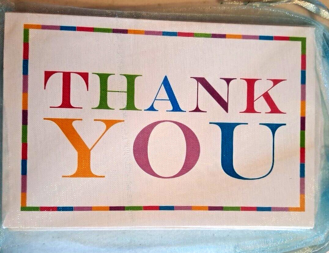 10 Thank You Cards With Envelopes Blank Inside by Voila Color Letters White Note