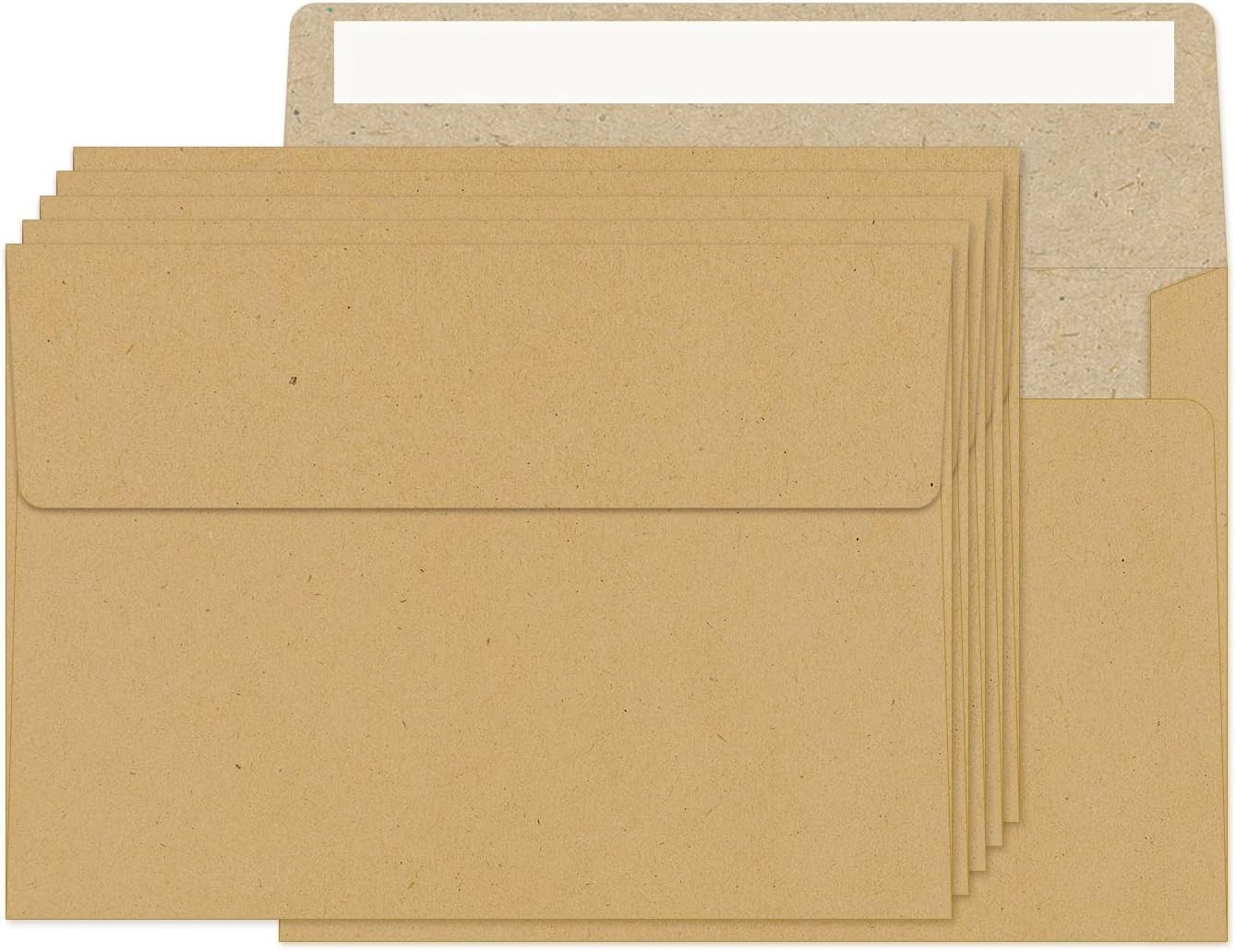 100 Packs Kraft 4×6 Envelopes for Invitation Card, A6 Small Envelopes Self Seal