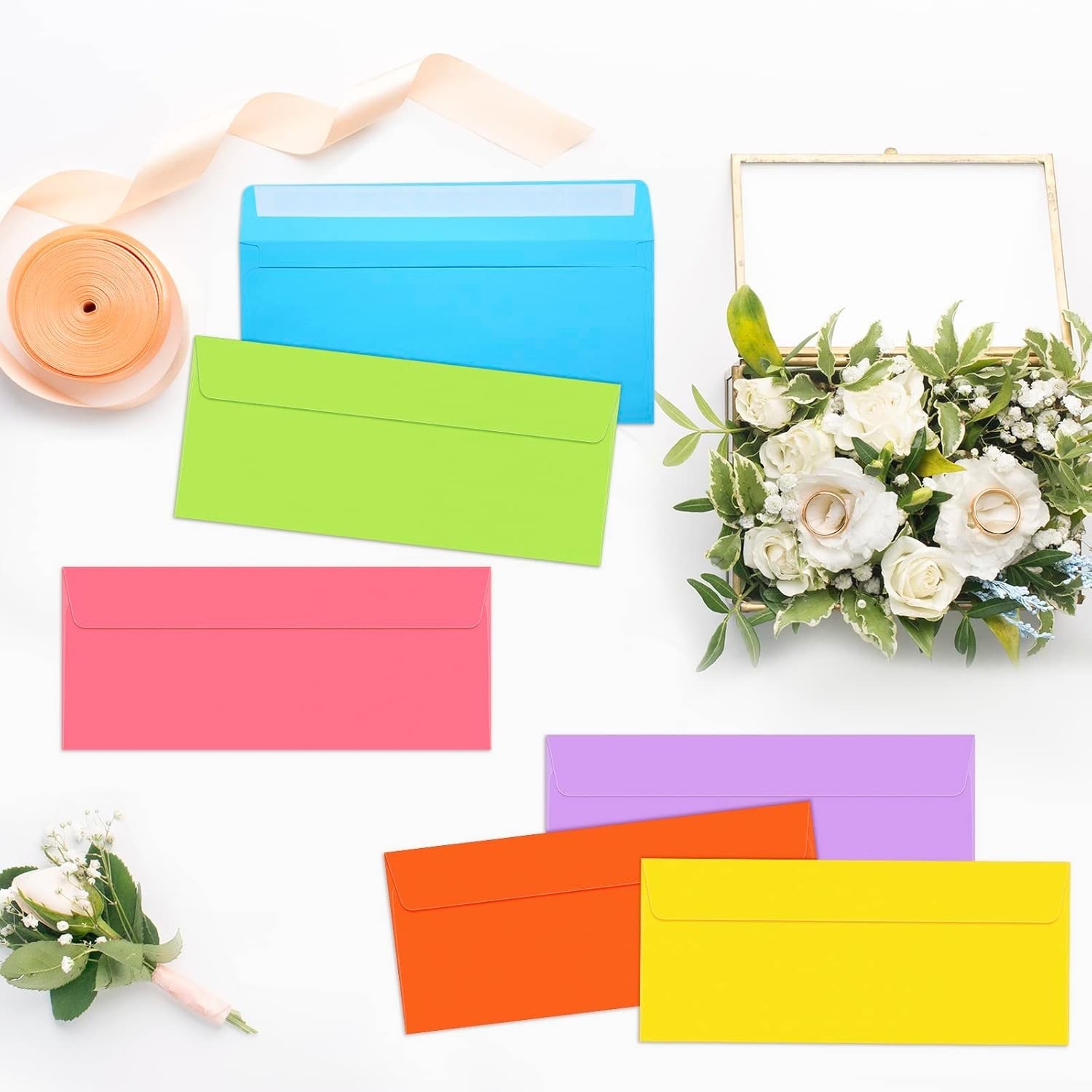 Vibrant 500-Piece Self-Sealing Envelopes – Perfect for Business and Invitations
