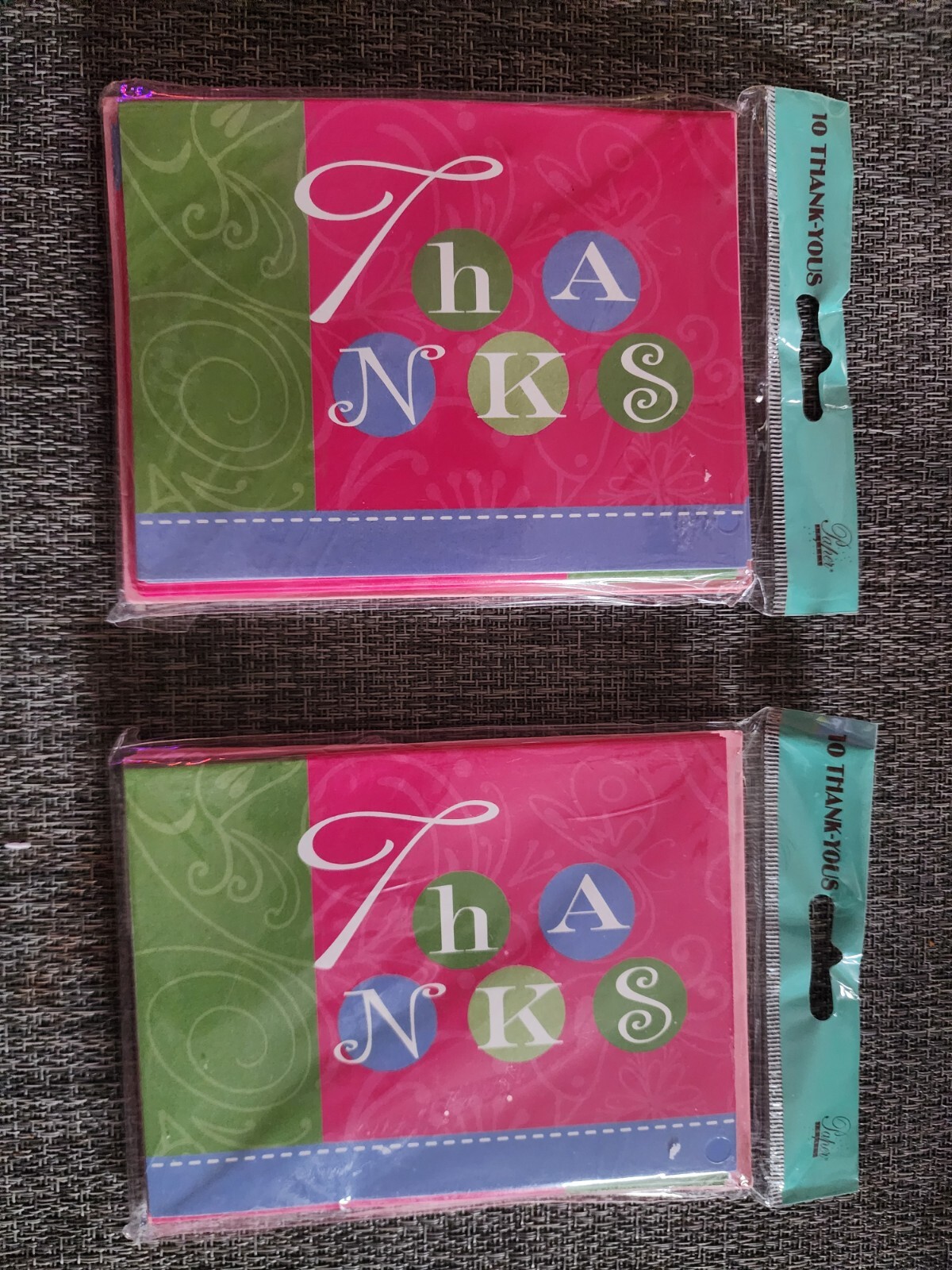 2 Sets of 10 Blank Contemporary All Occasion Thank You Cards & Envelopes 4″x5.5″