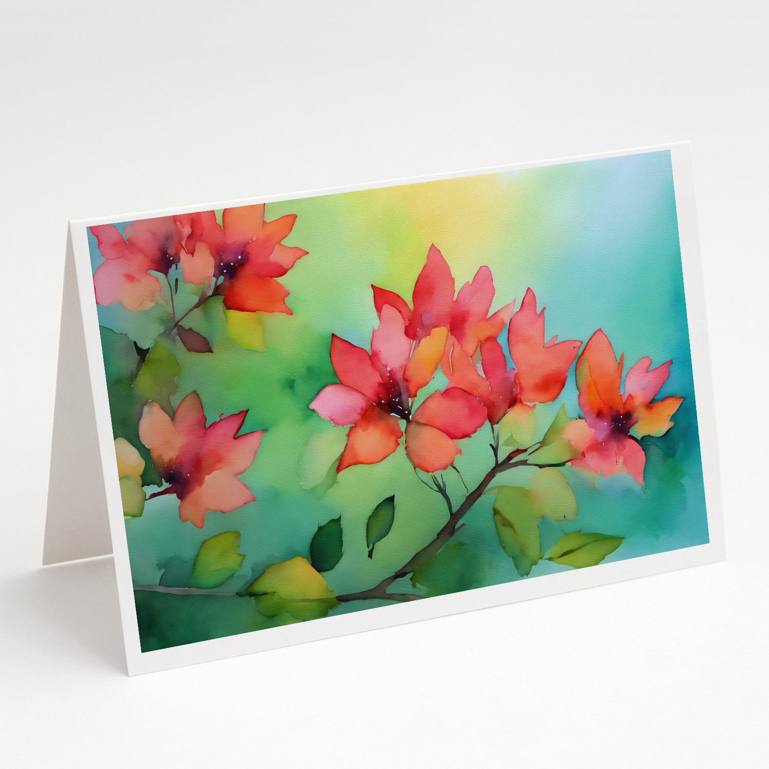 Caroline’s Treasures Missouri Hawthorns in Watercolor Greeting Cards Pack of 8