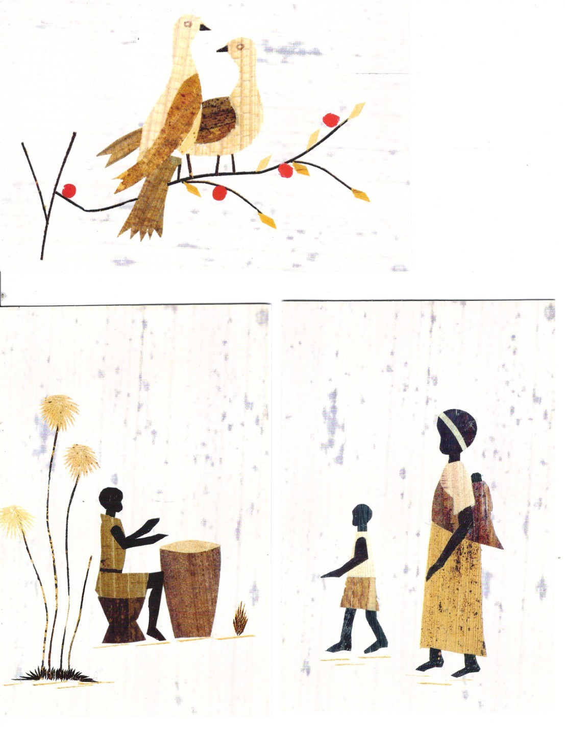 Set of 3 Illustrated Blank Cards W/ Envelopes – Beautiful Rwandan Design Women