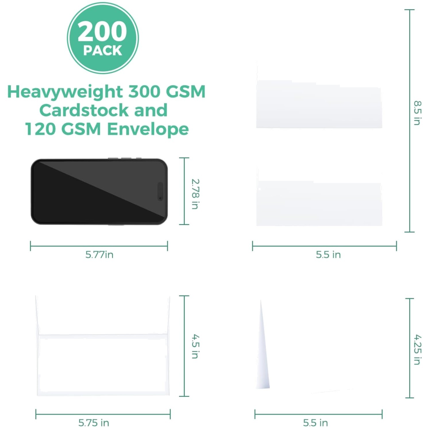 DIY Greeting Cards Kit – 200 Blank Cards with Envelopes