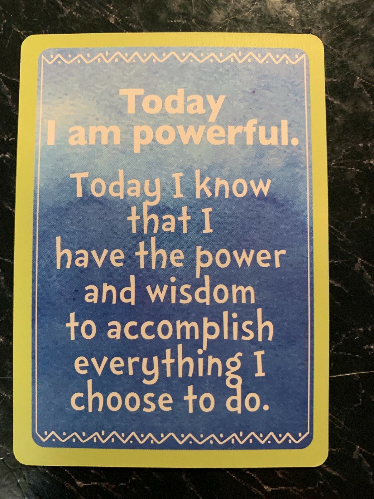 Affirmation Card TODAY I AM POWERFUL Keepsake Wallet Card Single Card