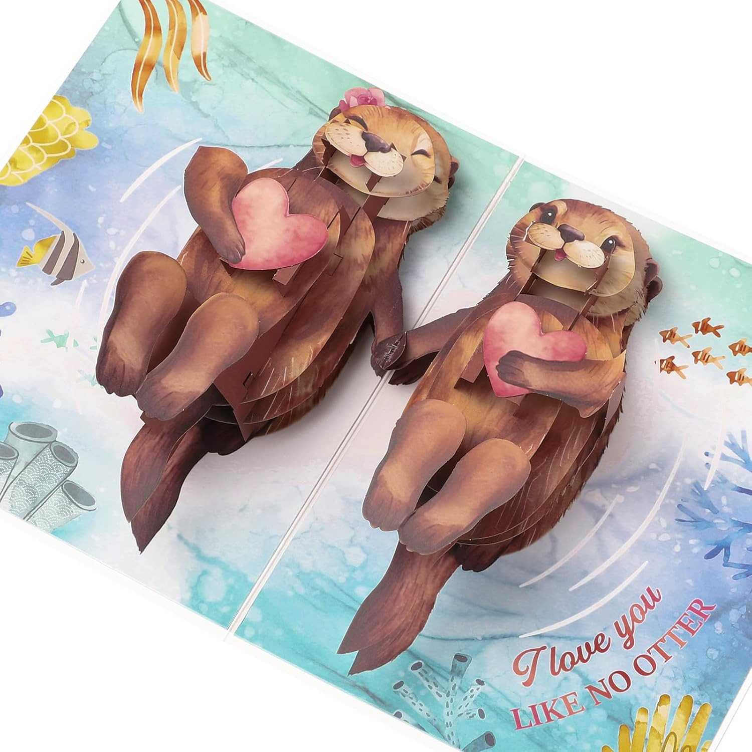 Anniversary Card, Otter 3D Pop Up Anniversary Cards for Wife, Husband, Couple, V