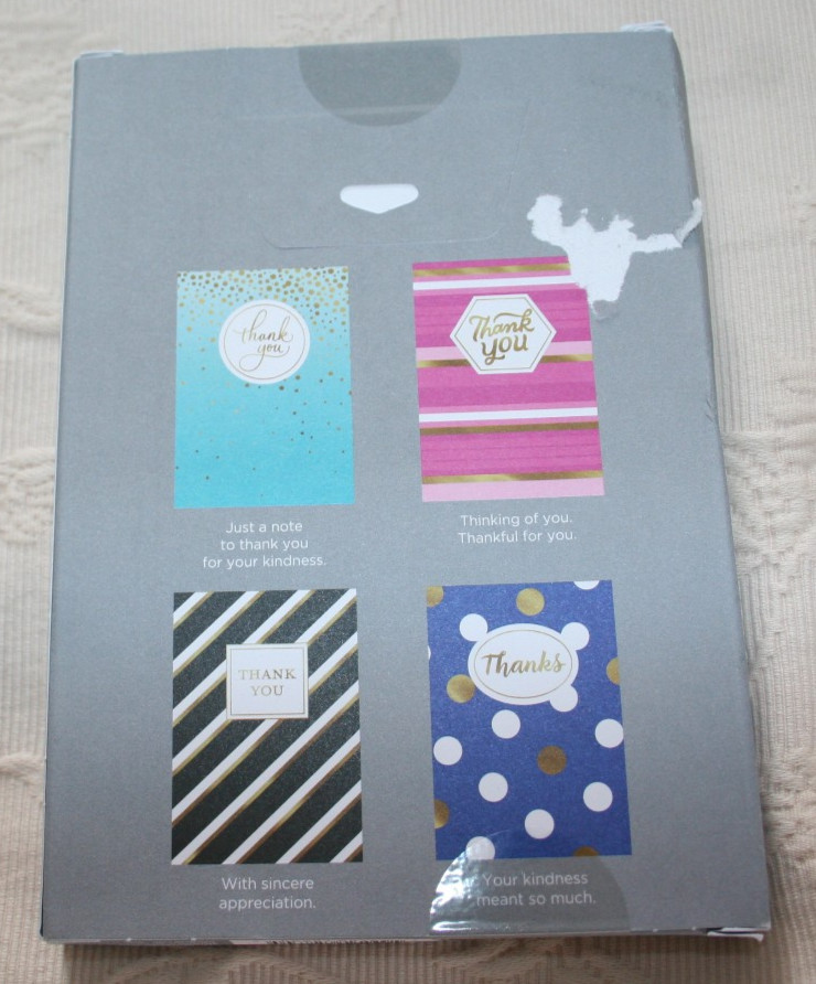 NWB set of 12 THANK YOU THANKS blank cards & envelopres Four Designs HALLMARK
