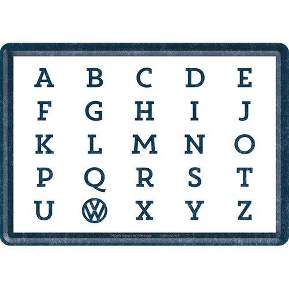 Tin postcard – 3 x 6 in – Volkswagen VW ABC
