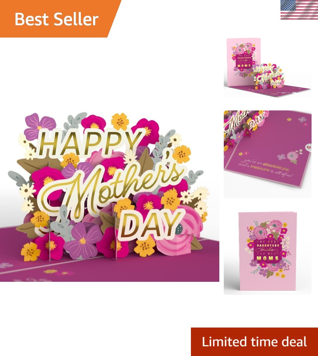 Mother’s Day Pop-Up Card for Her – 3D Greeting Cards for Mom, Wife, Women – B…