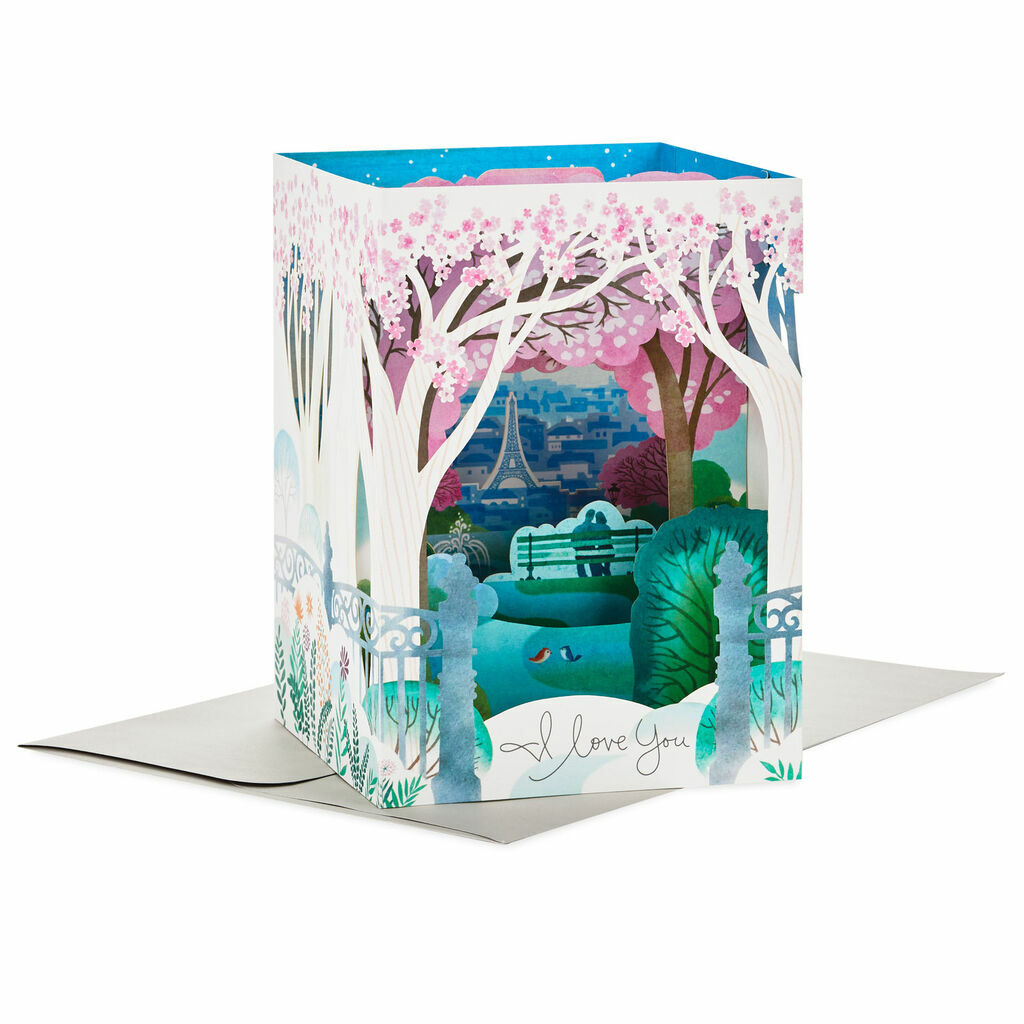 Hallmark Anniversary Card ~ Paper Wonder Displayable Pop Up Paris Eiffel Tower