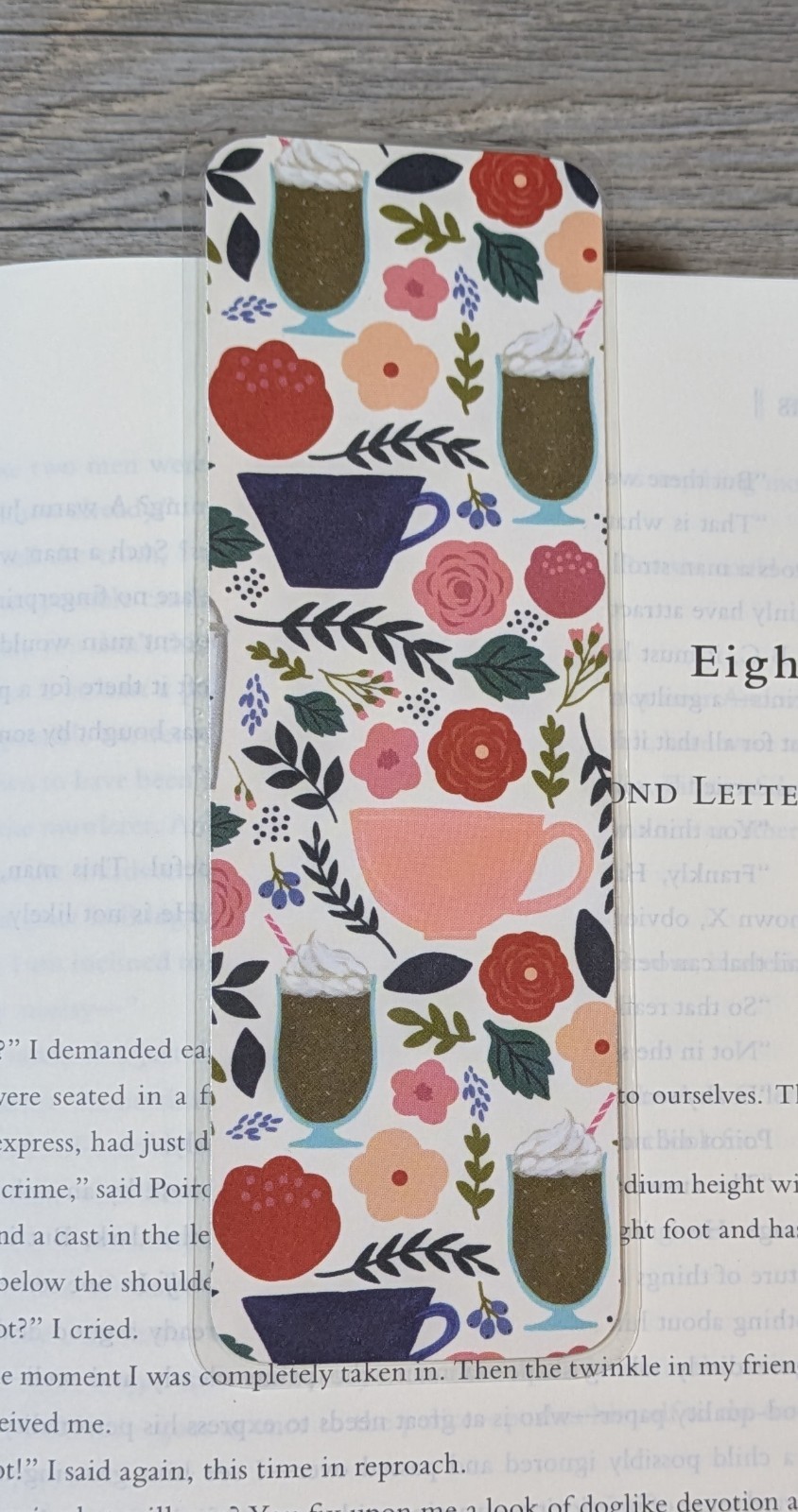 Coffee Themed Paper Laminated Bookmark – Coffee Cups – Design 1