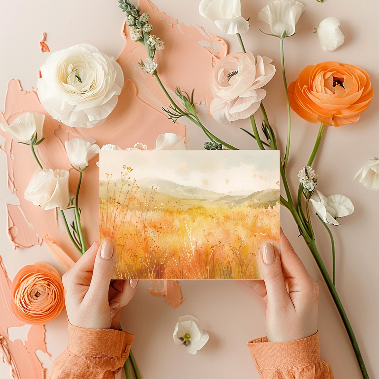 Whimsical Watercolor Blank Greeting Cards 4X6, 40 Pack with Envelopes