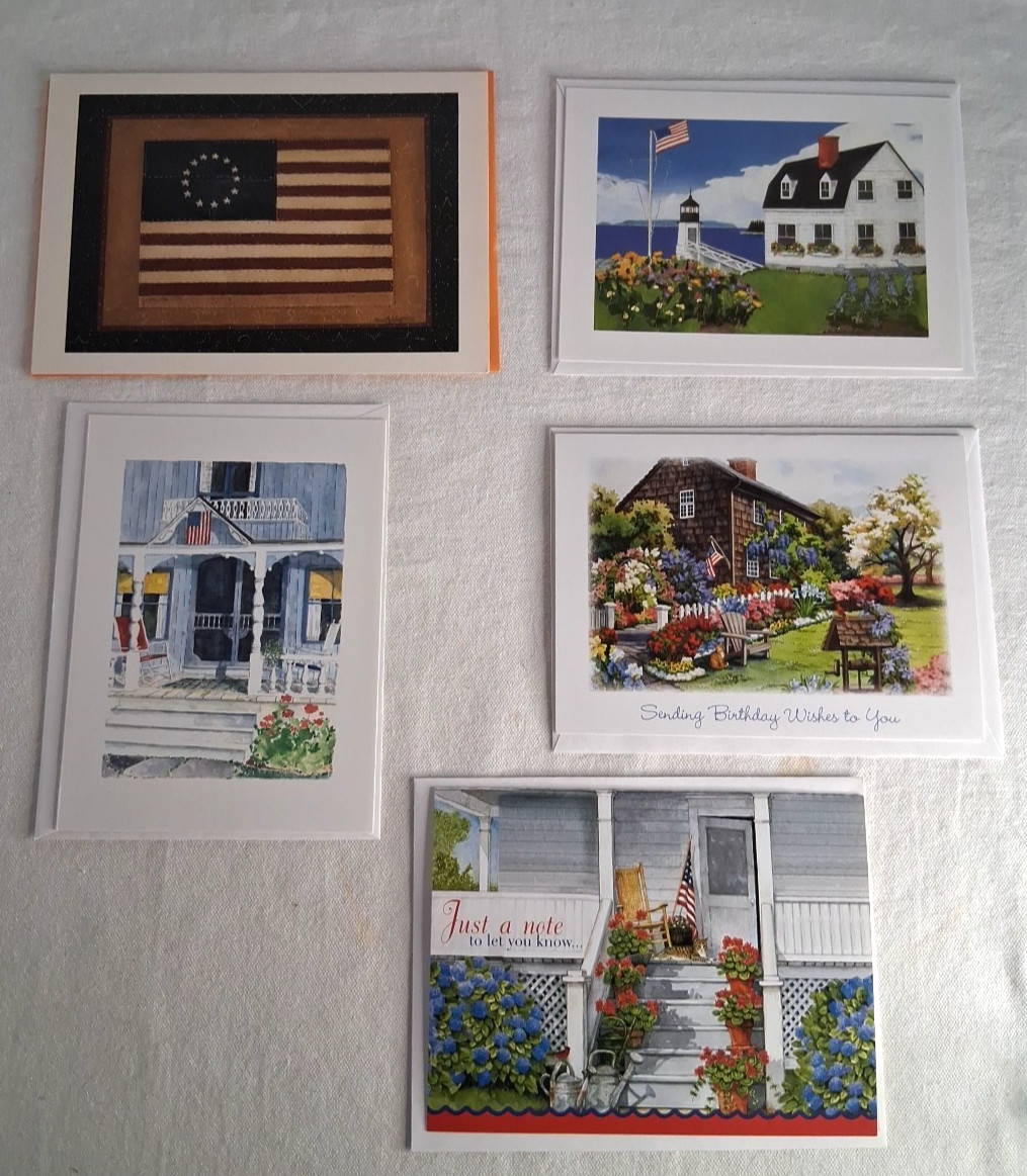 Lot of Unused Greeting Cards Landscapes Patriotic Americana