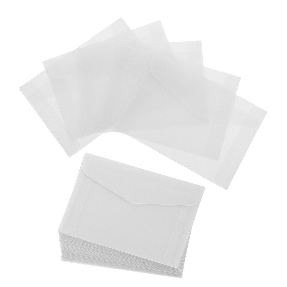 100Pcs Transparent Glassine Envelopes for Gift Tags Reusable Paper Home Use