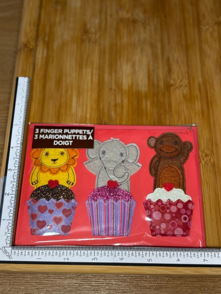 Papyrus Greeting Card New Envelope Child Kid Finger Puppet CUTE Valentine Day