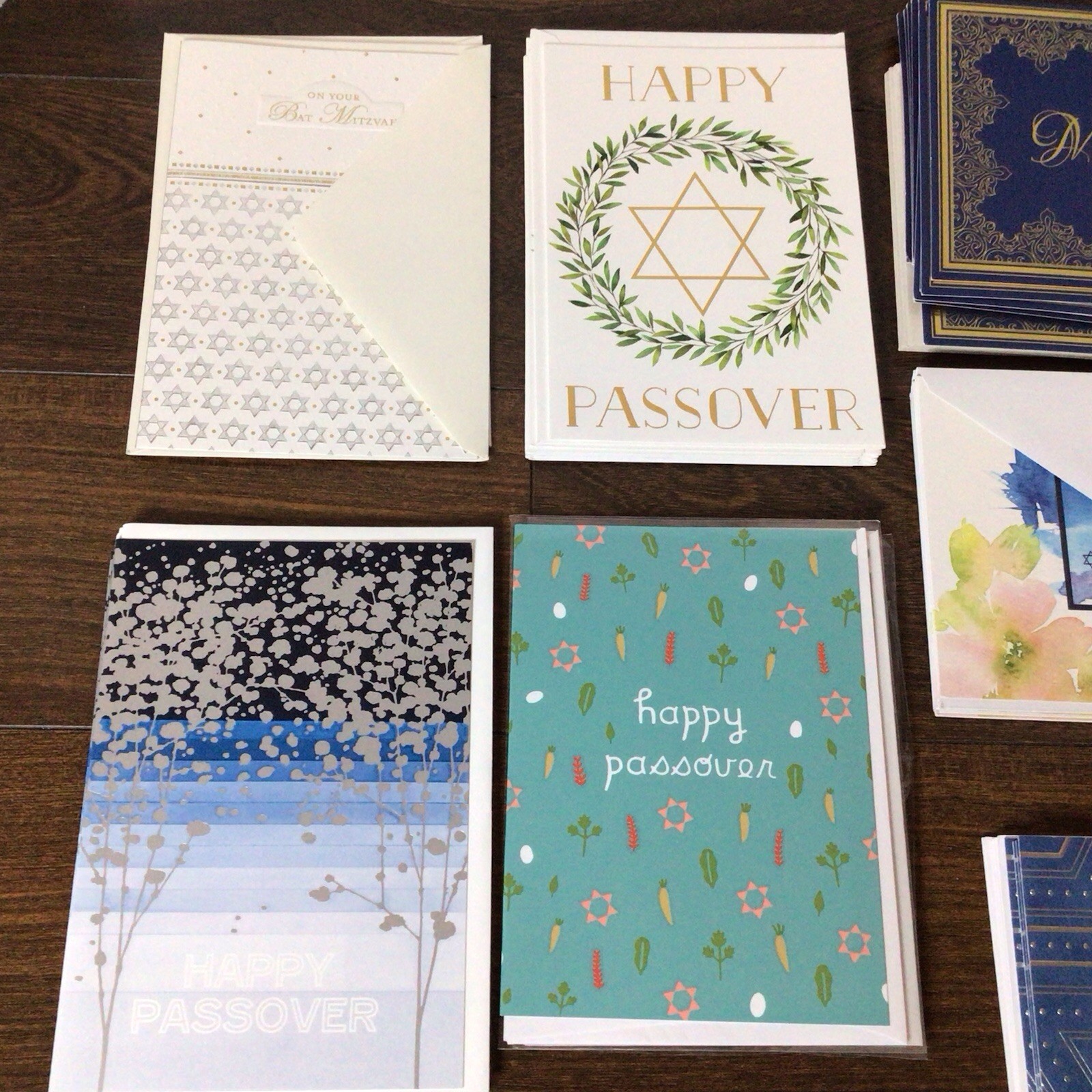 Lot Of 43 Jewish Greeting Cards +Envelopes – Passover Bar Bat Mitzvah Mazel Tov