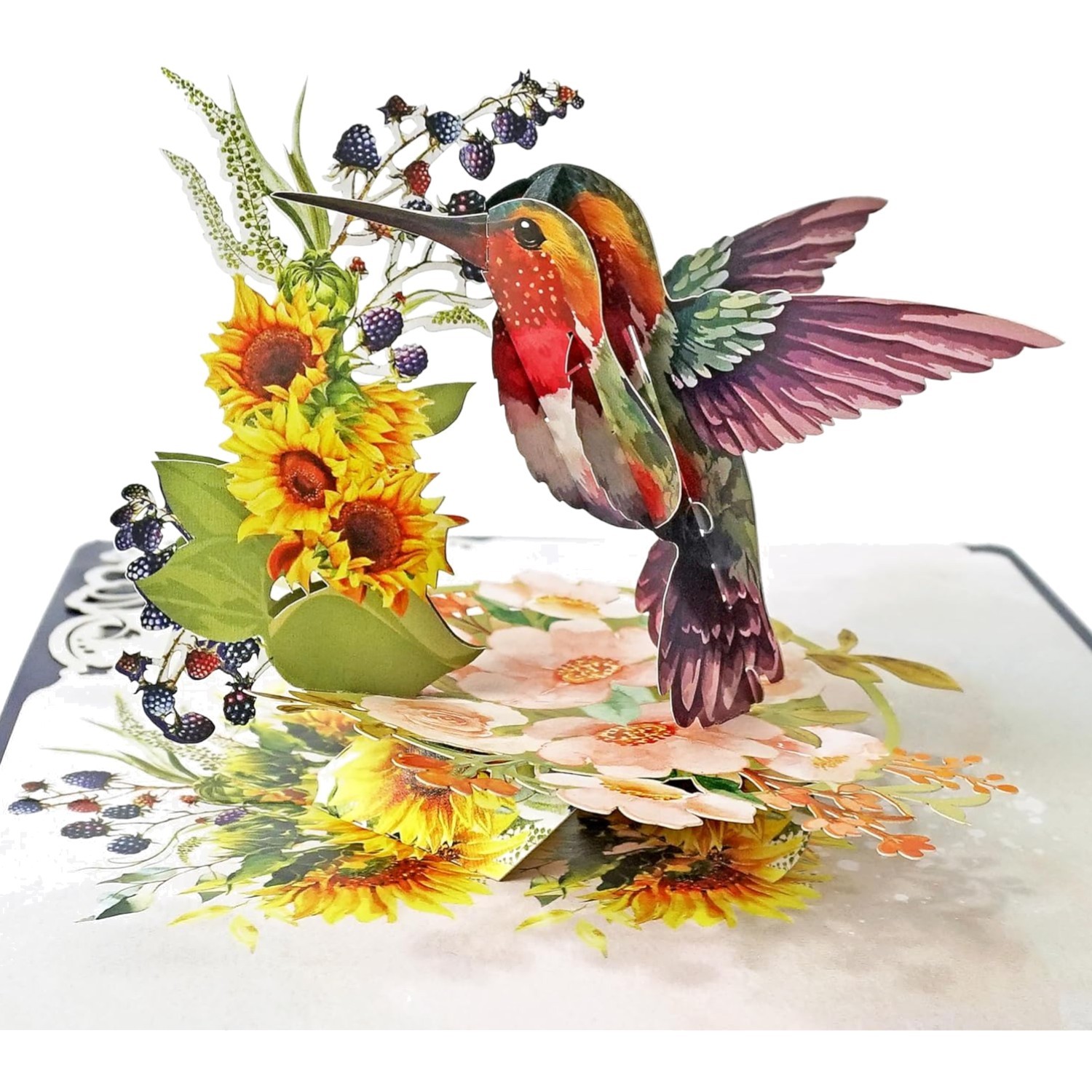 Hummingbird 3D Pop Up Card, 6x8in, Birthday Card for Women