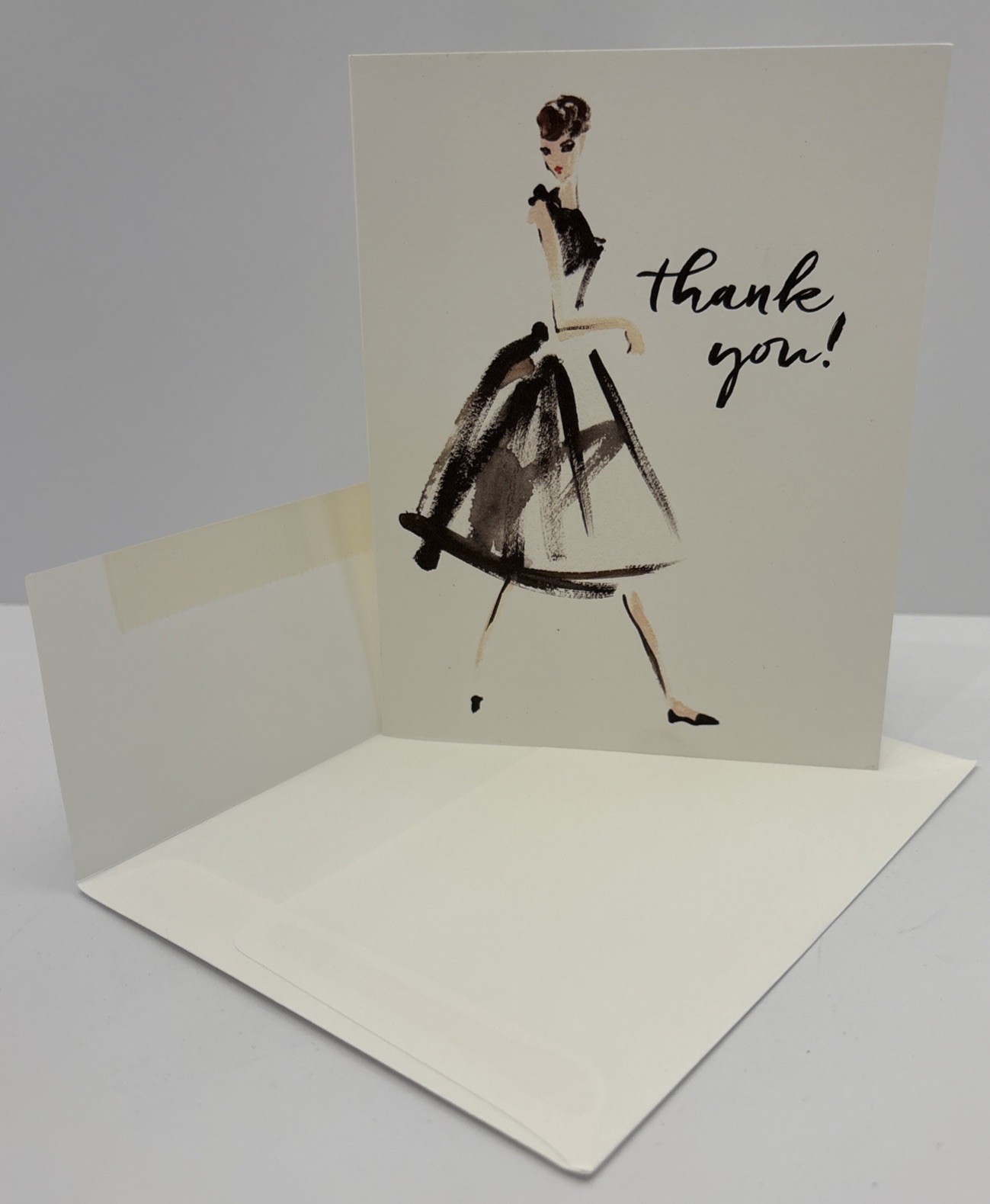 Paper Destiny Audrey Thank You Cards Fashion Lady 12 Cards 12 Envelopes USA