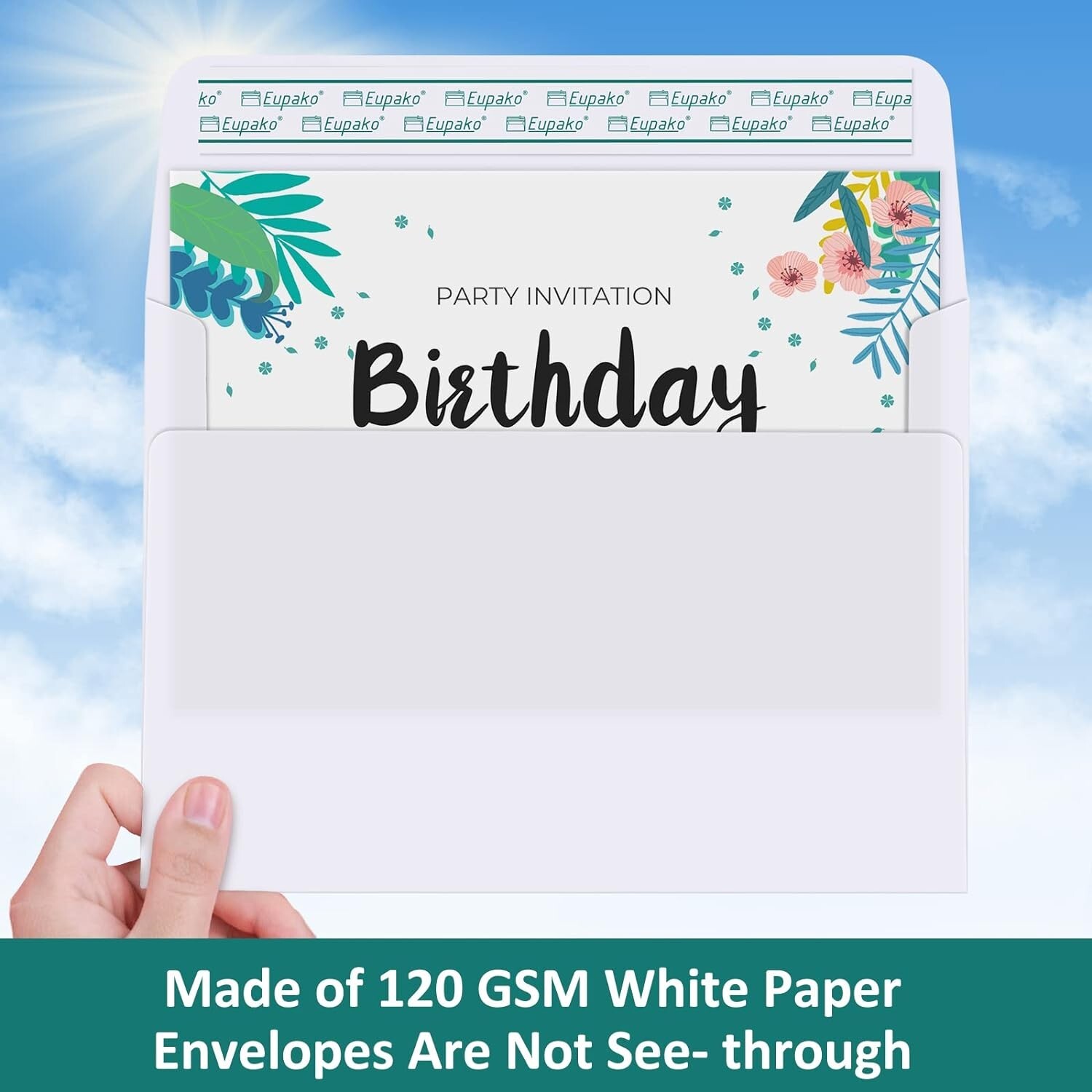 50 Pack White Blank Cards And Envelopes 5X7 Heavyweight Folded Cardstock And A7