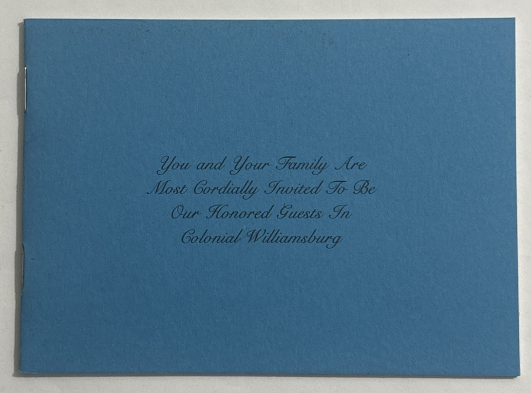 Colonial Williamsburg Virginia Invitation Photo Booklet 15 Views 1993 Vintage